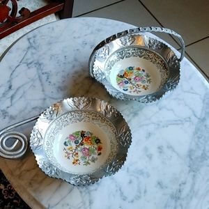 Vintage tooled Aluminum party servers.